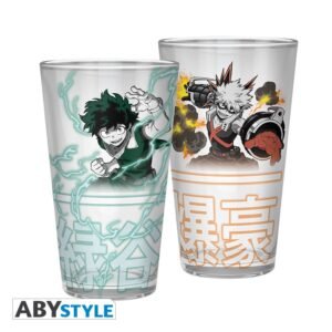 Bicchiere di vetro “Izuku & Bakugo” – MY HERO ACADEMIA